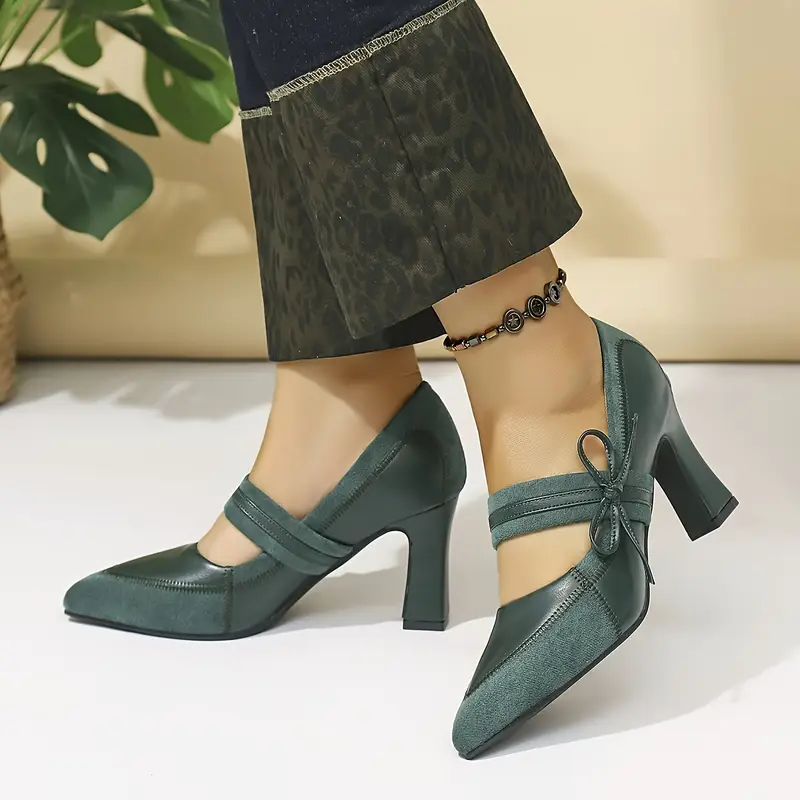 Chaussures Mary Jane élégantes, couleur unie, talon carré 3 Chaussures Mary Jane élégantes, couleur unie, talon carré – Image 2