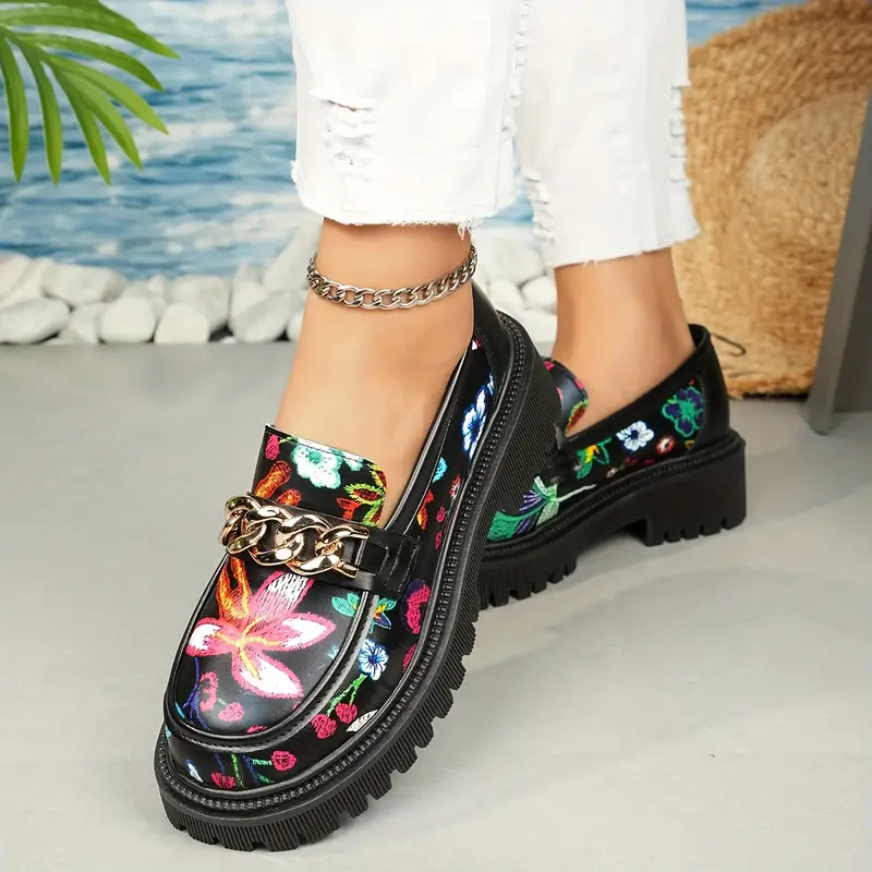 Mocassins élégants à imprimé floral pour femme 3 Mocassins élégants à imprimé floral pour femme – Image 2