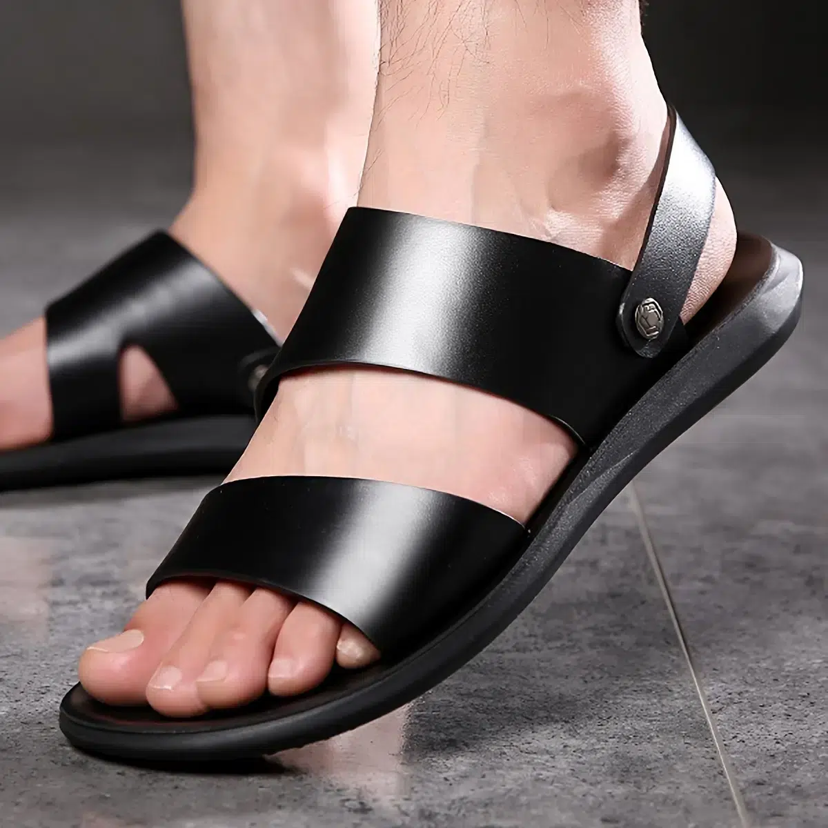 Sandales homme à bout ouvert 4 Sandales homme à bout ouvert – Image 3