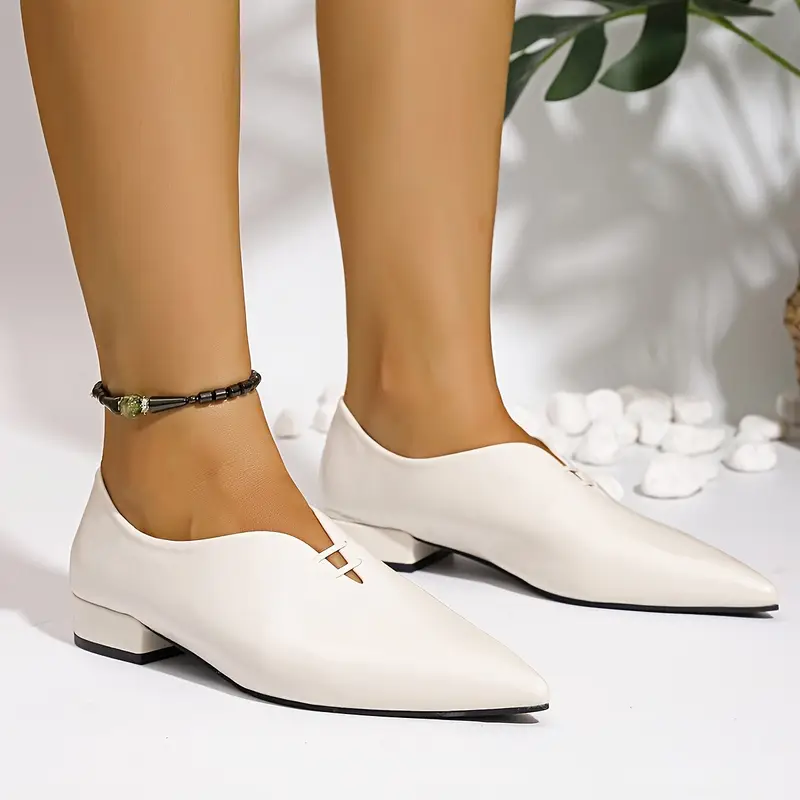 Chaussures Oxford blanches style vintage avec semelle en TPU et bout pointu 2 Chaussures Oxford blanches style vintage avec semelle en TPU et bout pointu
