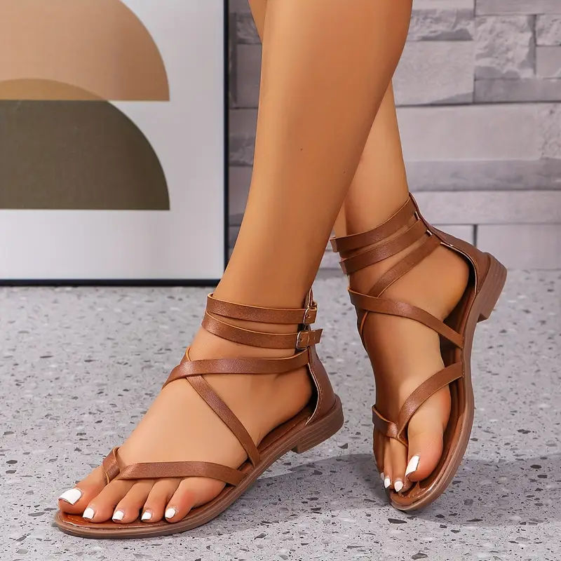 Sandales plates élégantes et tendance pour femme 6 Sandales plates élégantes et tendance pour femme – Image 5