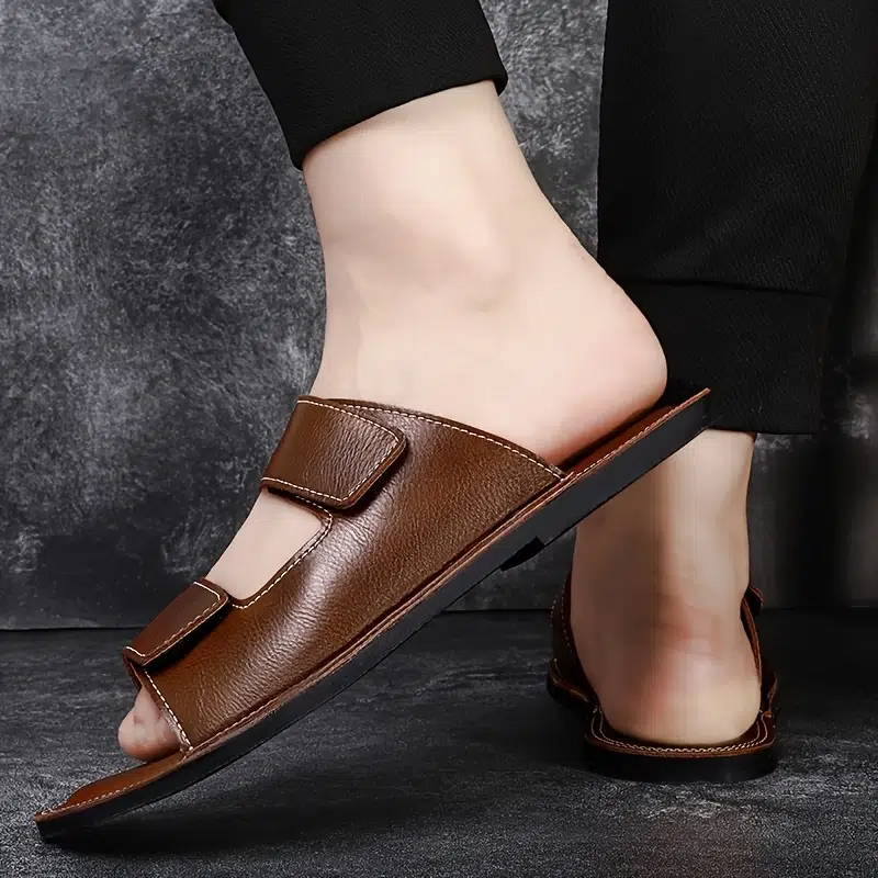 Sandales plates style britannique pour homme 5 Sandales plates style britannique pour homme – Image 4