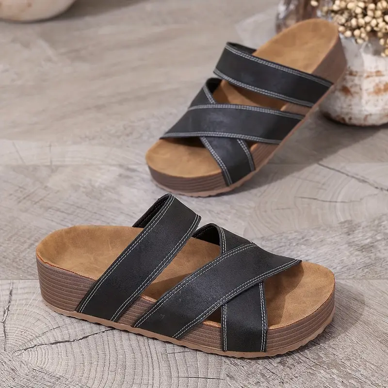 Sandales élégantes pour femme avec doubles brides croisées 5 Sandales élégantes pour femme avec doubles brides croisées – Image 4