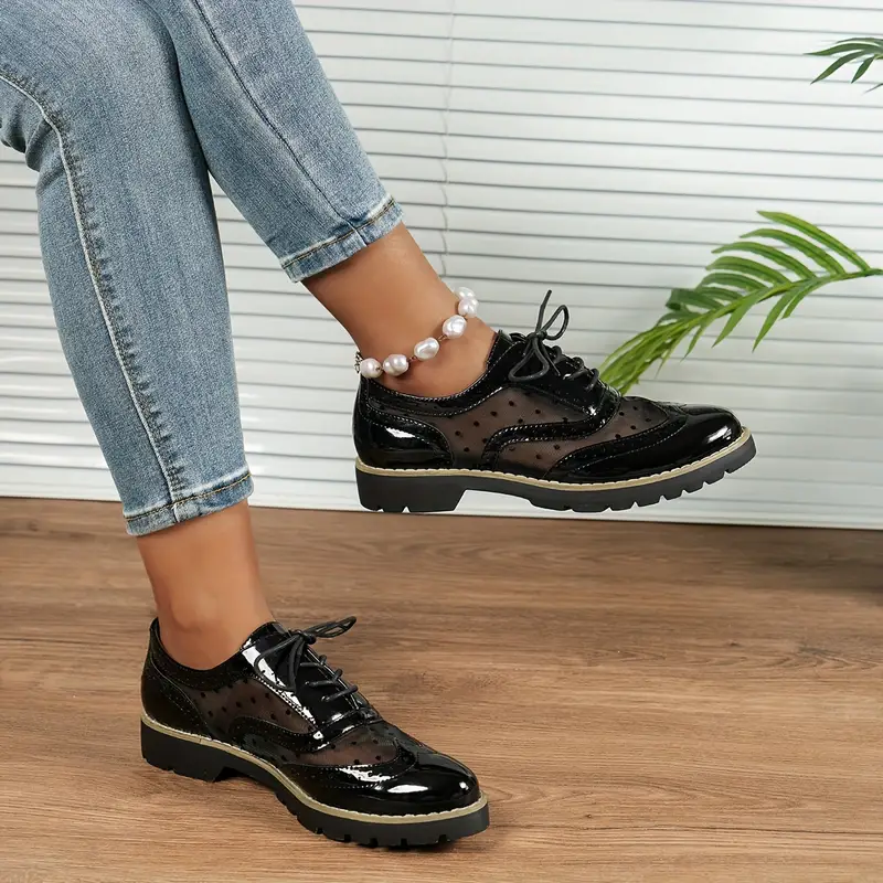 Chaussures femme style britannique en dentelle creuse sculptée 11 Chaussures femme style britannique en dentelle creuse sculptée – Image 10